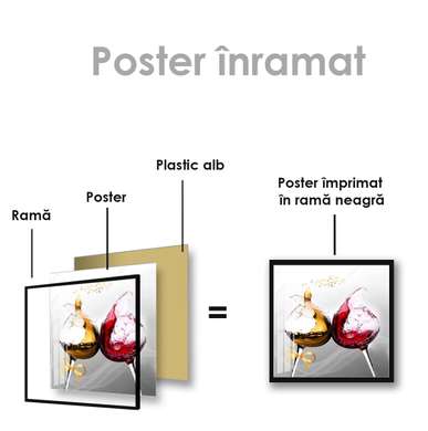 Poster - Vin în pahare, 40 x 40 см, Panza pe cadru