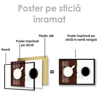 Poster - Cafea cu lapte, 45 x 30 см, Panza pe cadru