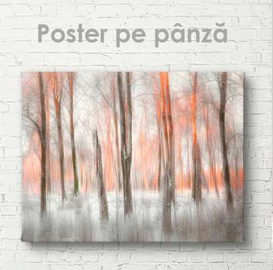 Poster - Trees in a cloudy forest, 45 x 30 см, Canvas on frame