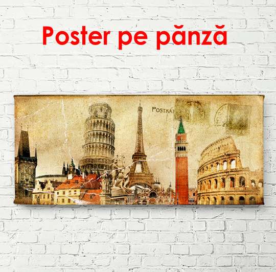 Poster - Ancient sights, 150 x 50 см, Framed poster, Vintage