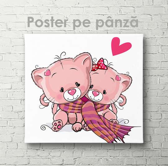 Poster - Two cats, 40 x 40 см, Canvas on frame, For Kids