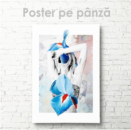 Постер, Девушка фантазия, 30 x 45 см, Холст на подрамнике