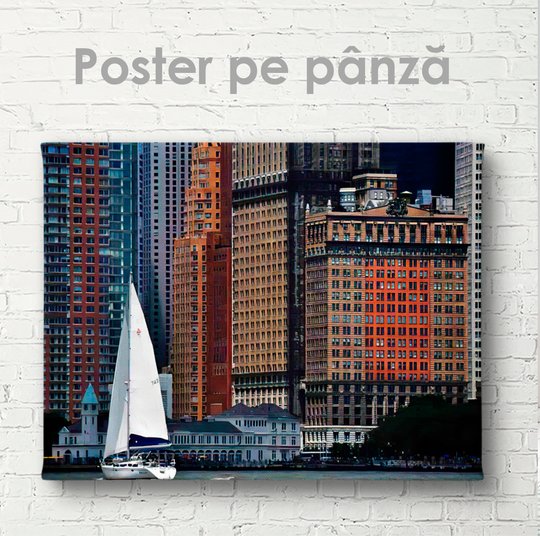 Постер, Парусная яхта, 45 x 30 см, Холст на подрамнике