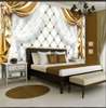 Wall Mural - Glam style wallpaper with golden elements