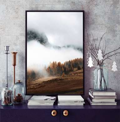 Poster - Ceață în munți, 30 x 45 см, Panza pe cadru