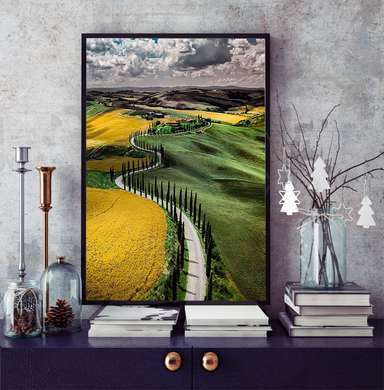 Poster - Yellow vs Green, 30 x 45 см, Canvas on frame