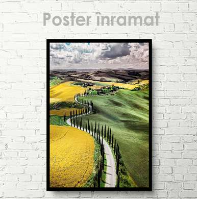 Poster - Yellow vs Green, 30 x 45 см, Canvas on frame