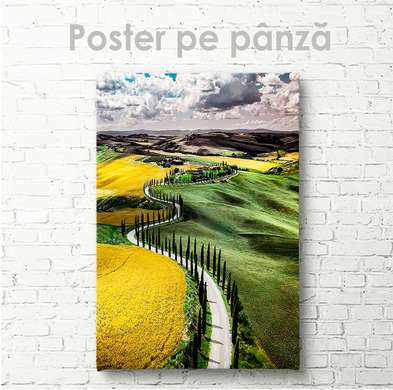 Poster - Galben vs Verde, 30 x 45 см, Panza pe cadru