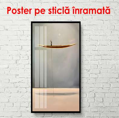 Poster - Plimbare cu barca, noaptea, 45 x 90 см, Poster înrămat