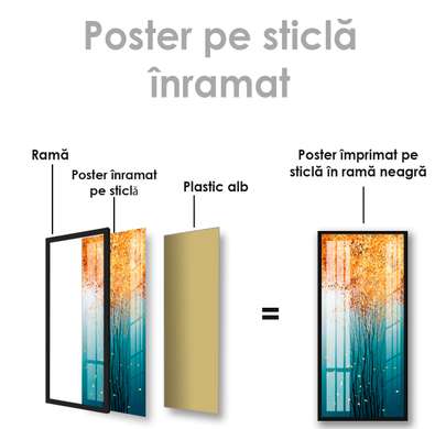 Poster - Copaci subțiri de toamnă, 30 x 60 см, Panza pe cadru
