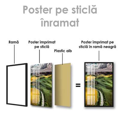 Постер - Желтое против Зеленого, 30 x 45 см, Холст на подрамнике