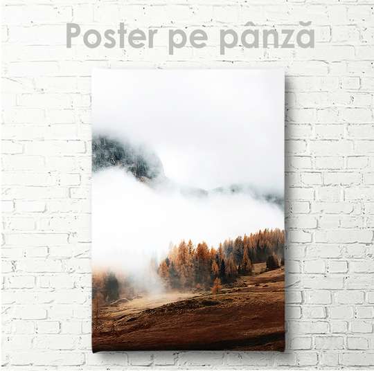 Poster, Ceață în munți, 30 x 45 см, Panza pe cadru