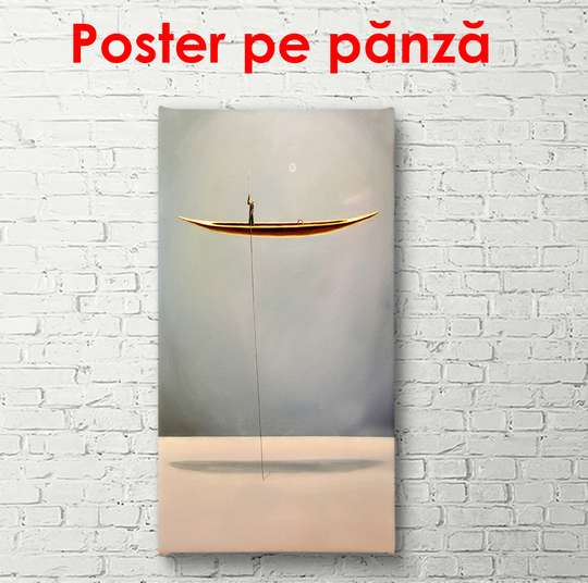 Постер - Ночная прогулка на Лодке, 45 x 90 см, Постер в раме, Фэнтези