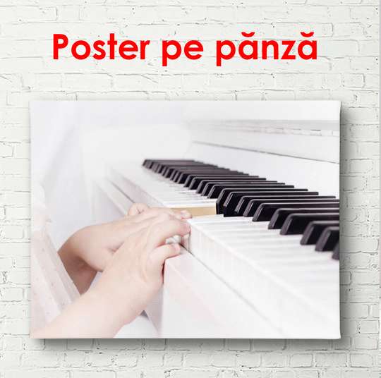 Poster - Cântarea pe piano, 90 x 60 см, Poster înrămat