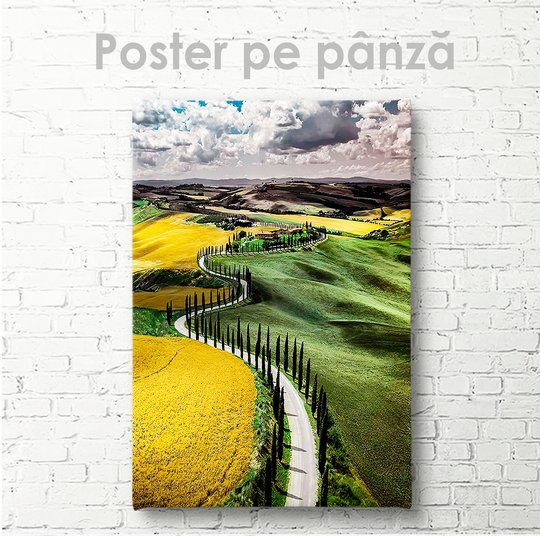 Постер, Желтое против Зеленого, 30 x 45 см, Холст на подрамнике