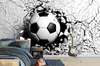 Фотообои - Футбольный мяч сквозь стену