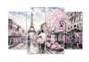 Tablou Multicanvas, Cuplu îndrăgostit în Parisul de primavara, 198 x 115, 198 x 115