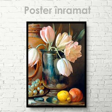 Poster - Bouquet of tulips, 30 x 45 см, Canvas on frame