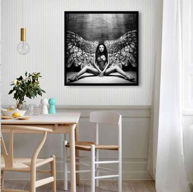 Poster - Fata cu aripi, 40 x 40 см, Panza pe cadru