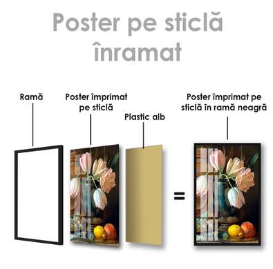 Постер - Букет тюльпанов, 30 x 45 см, Холст на подрамнике
