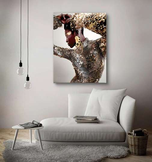 Poster - Golden elements, 30 x 45 см, Canvas on frame, Glamour
