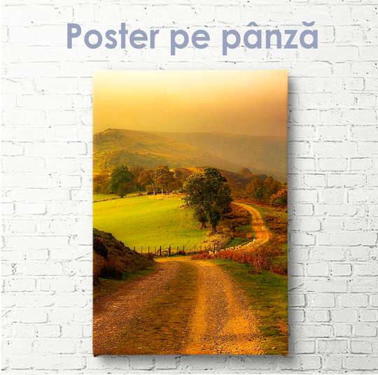 Постер - Пасмурный пейзаж, 30 x 60 см, Холст на подрамнике, Природа
