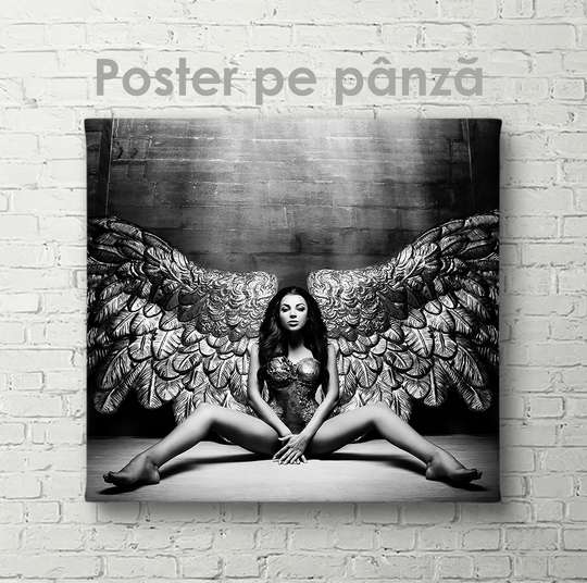 Poster - Girl with wings, 40 x 40 см, Canvas on frame, Nude