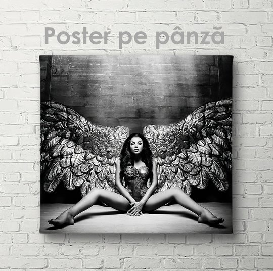 Постер, Девушка с крыльями, 40 x 40 см, Холст на подрамнике