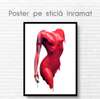 Постер - Красный силует, 30 x 45 см, Холст на подрамнике