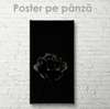 Poster - Trandafir negru estetic, 30 x 60 см, Panza pe cadru