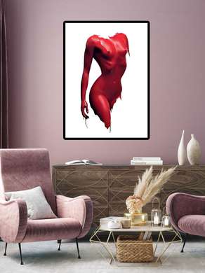 Poster - Silueta rosie, 30 x 45 см, Panza pe cadru
