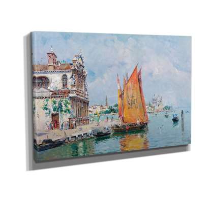 Poster - Embankment near the city, 60 x 30 см, Canvas on frame
