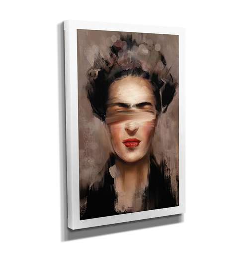 Poster - Portrait of Frida in a new interpretation, 30 x 45 см, Canvas on frame