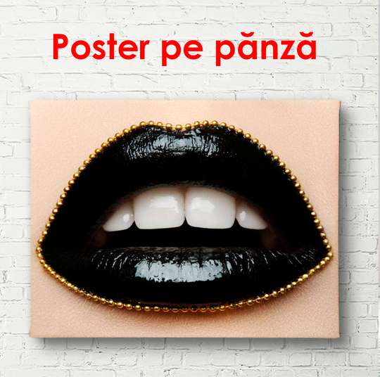 Poster - Buzele negre, 100 x 100 см, Poster înrămat