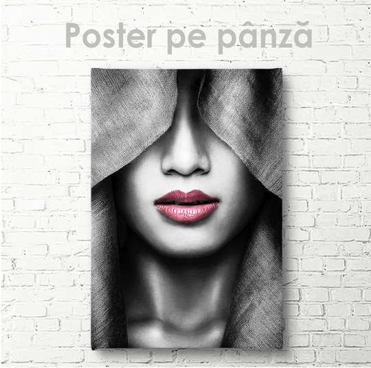 Poster - Pink lips, 30 x 45 см, Canvas on frame, Glamour