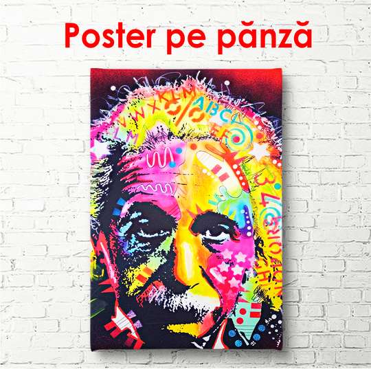 Poster - Colorful portrait of Newton, 60 x 90 см, Framed poster