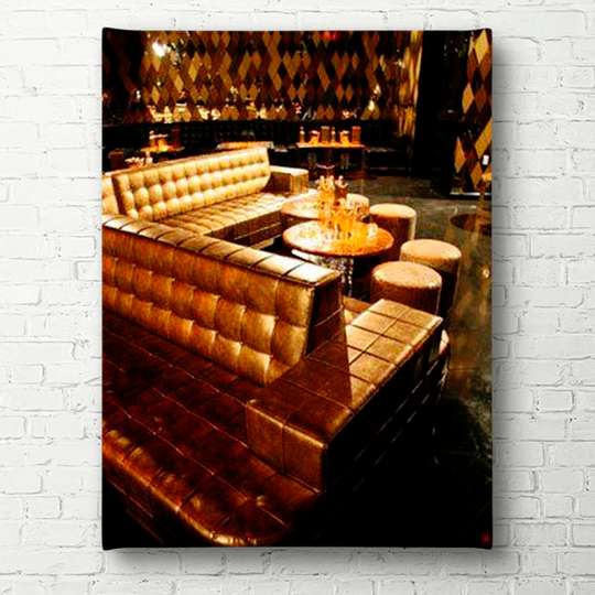 Poster - Golden sofas in the interior, 60 x 90 см, Framed poster