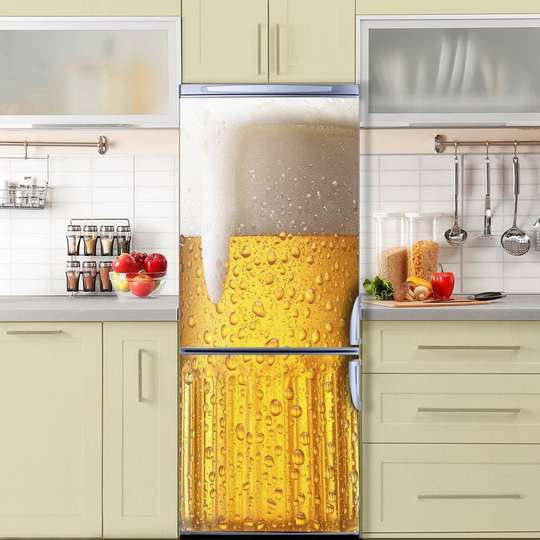 Stickere 3D pentru uși, Paharul cu bere rece, 60 x 90cm