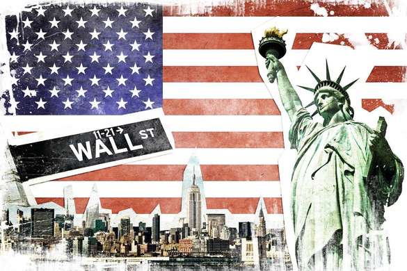 Wall Mural - Abstract map of America