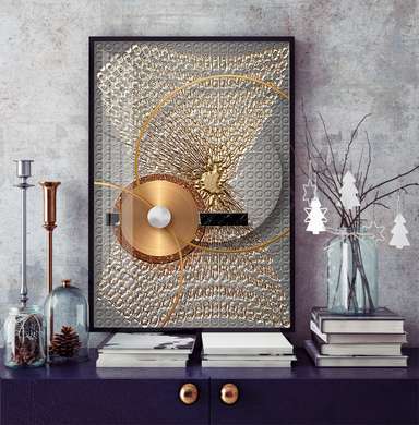 Постер - Золотые элементы, 30 x 45 см, Холст на подрамнике