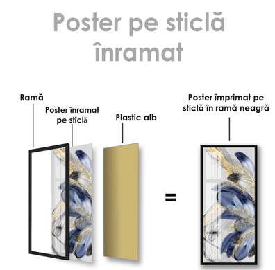 Poster - Pene albastre, 30 x 60 см, Panza pe cadru