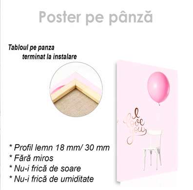 Poster - Pink ball, 30 x 45 см, Canvas on frame