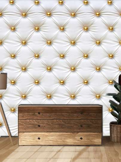 Wall Mural - Imitation leather with golden elements