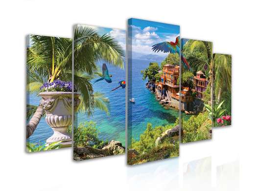 Modular picture, Island with ocean view, 108 х 60