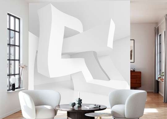 Wall Mural - White geometric shapes