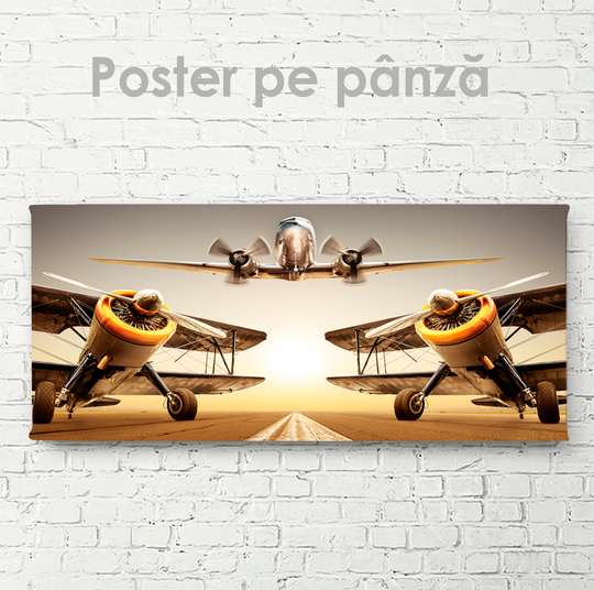 Постер, Самолеты, 60 x 30 см, Холст на подрамнике