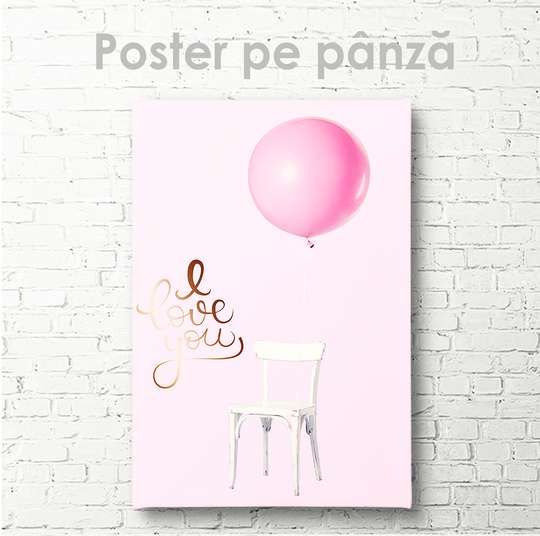 Poster, Balon roz, 30 x 45 см, Panza pe cadru
