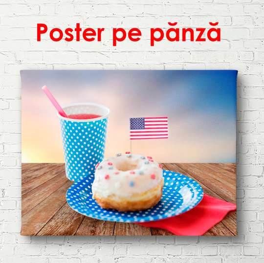 Постер - Американские сладости, 90 x 60 см, Постер в раме, Еда и Напитки