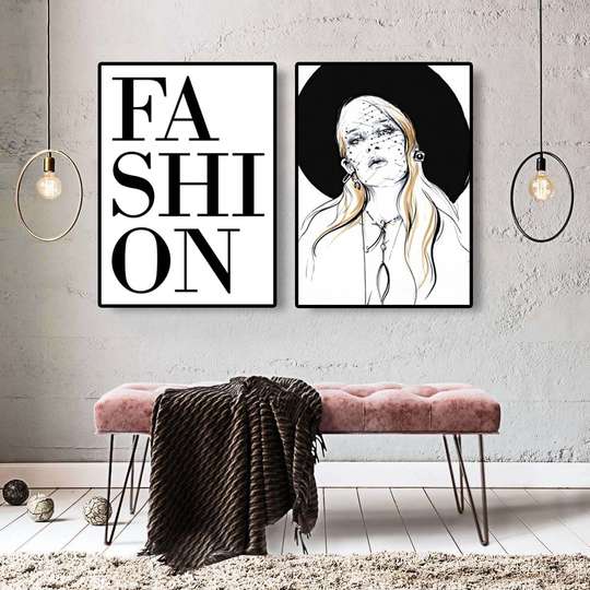Poster - Fashion, 60 x 90 см, Framed poster on glass, Sets