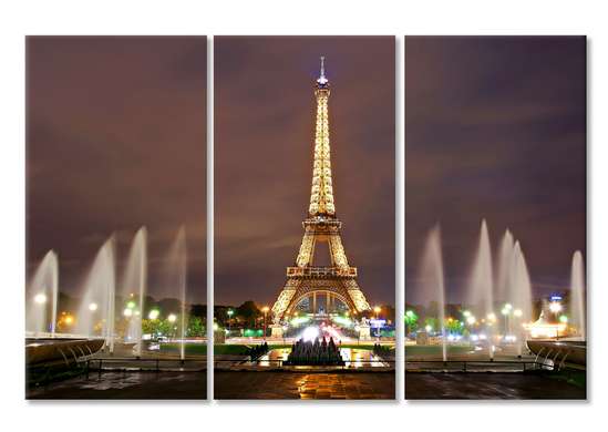 Tablou Multicanvas, Parisul noaptea., 70 x 50